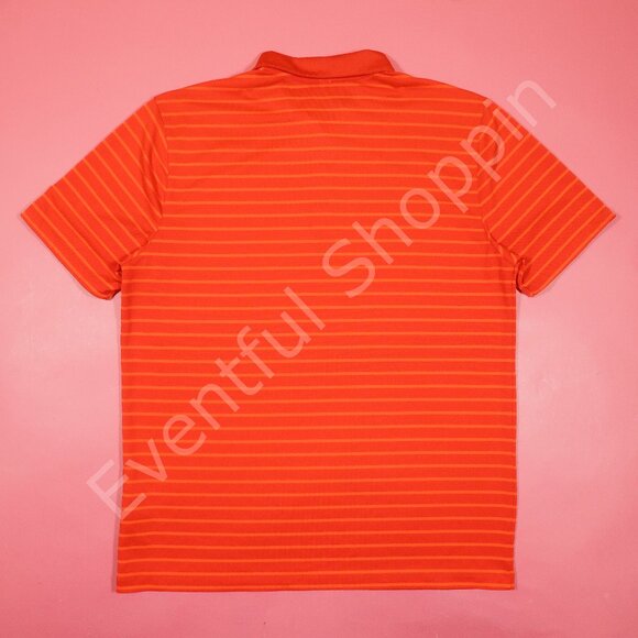 Nike Golf Standard Fit Dri-Fit Icon Stripe Polo Shirt in Red / Orange Size Large - Picture 3 of 6